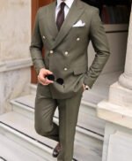 Two Piece Military Green Suit - Image 3