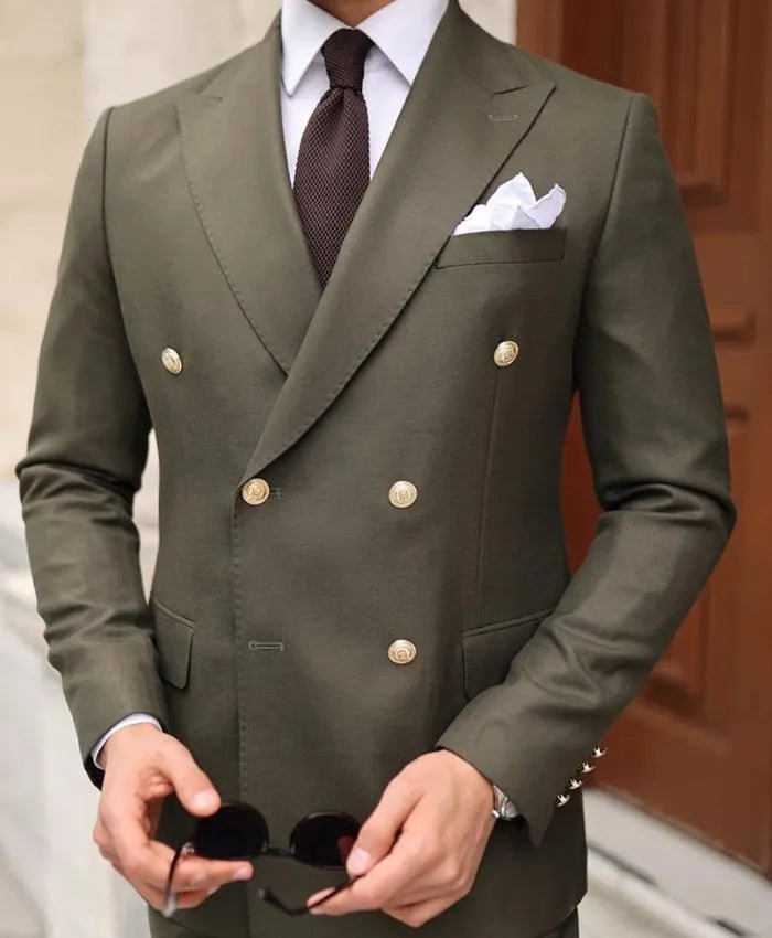 two-piece-military-green-suit_f8b7bf7c-f31b-46c3-8b3e-fd01fd46e02e Two Piece Military Green Suit - Image 1