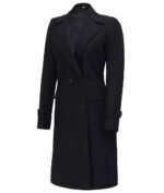 Double Breasted Wool Jacket Women, Black Zing Apparel