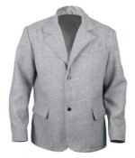 Mens Grey Wool Blend Single Breasted Blazer Zing Apparel